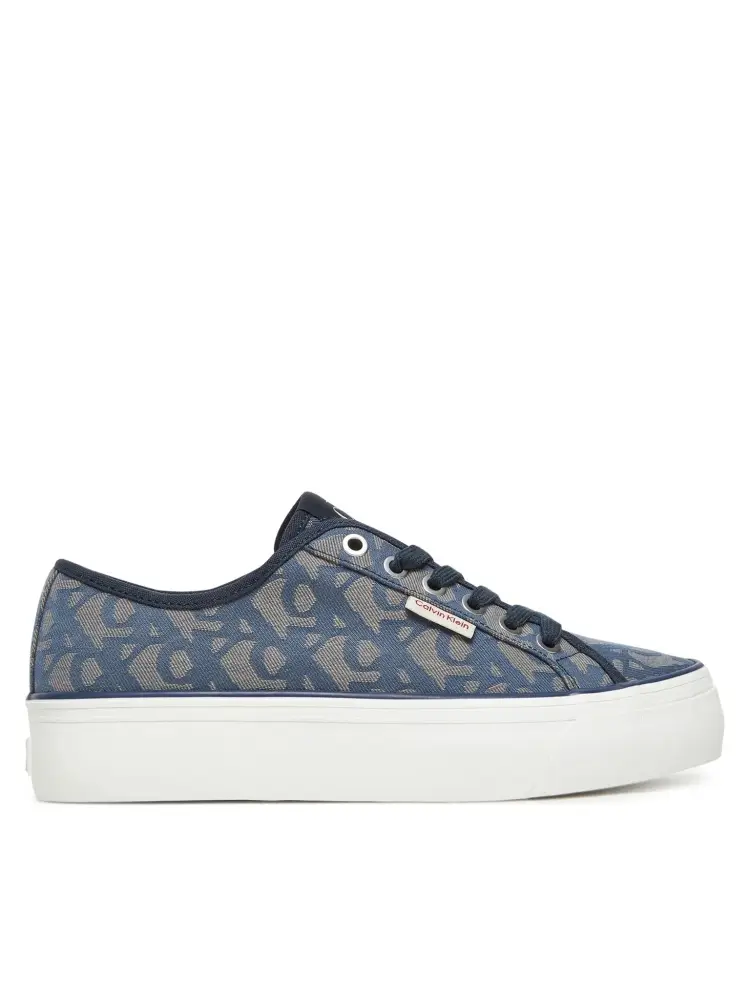scarpe blu donna in tessuto logo monogram all over