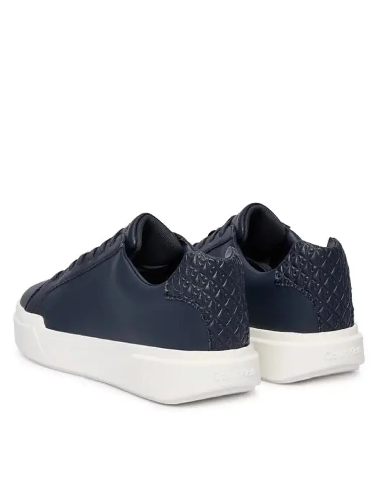 scarpe blu navy uomo logo sul retro miniatura 3