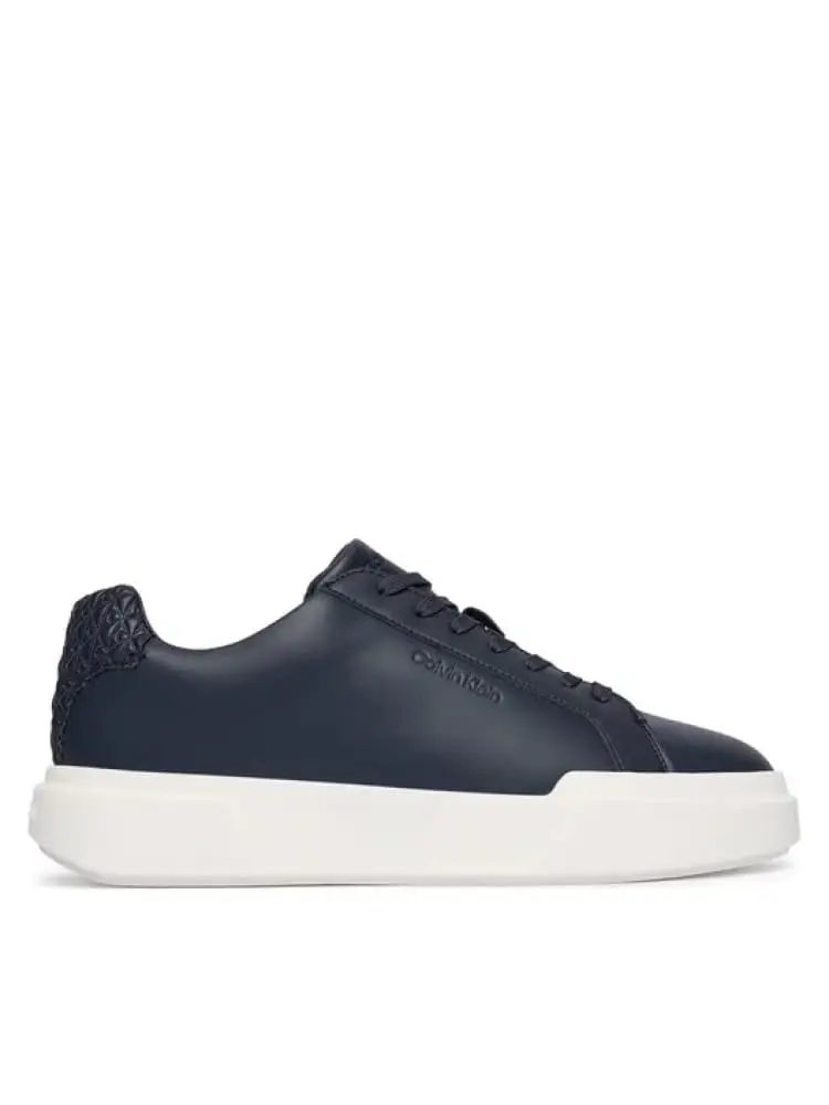 scarpe blu navy uomo logo sul retro