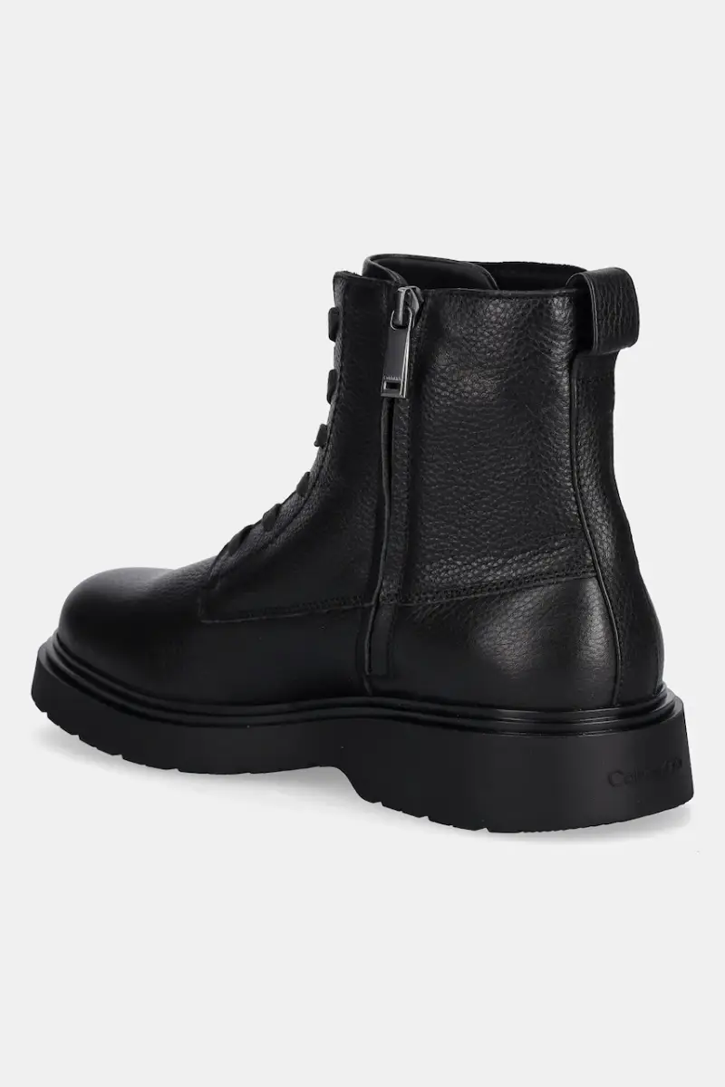 scarpe in pelle COMBAT ESS LACE UP ZIP BOOT LTH uomo colore nero YM0YM01373 miniatura 3