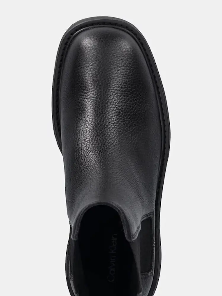 scarpe nere donna stivali in similpelle logo sul lato miniatura 2