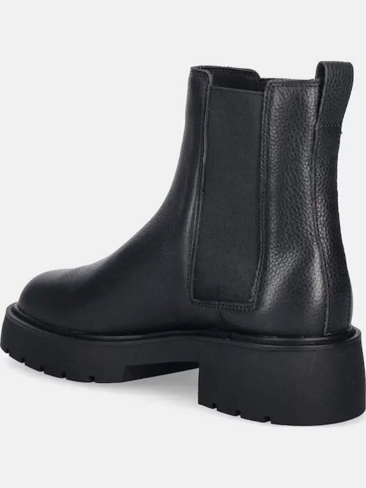 scarpe nere donna stivali in similpelle logo sul lato miniatura 3