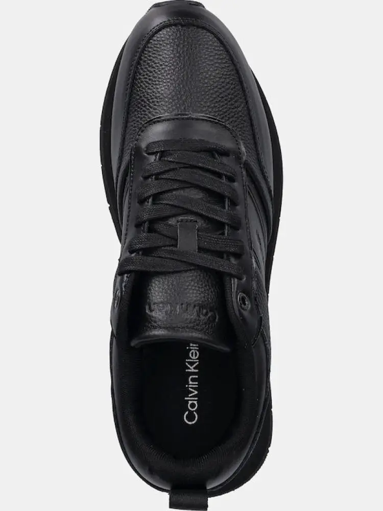 scarpe nere uomo in ecopelle logo sul lato tono su tono miniatura 3