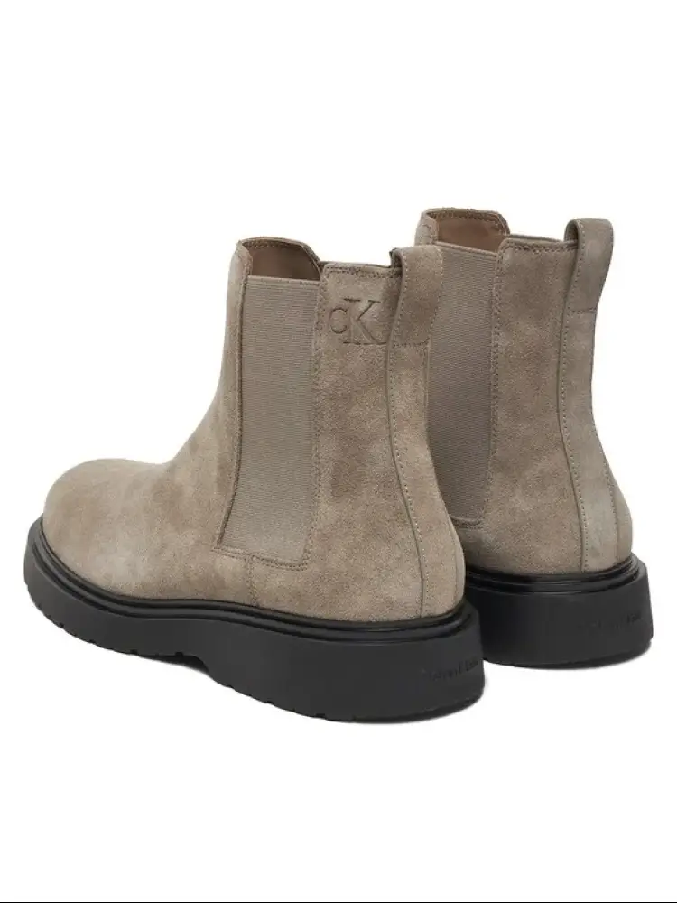 scarpe sabbia uomo stivali in camoscio logo sul lato miniatura 3