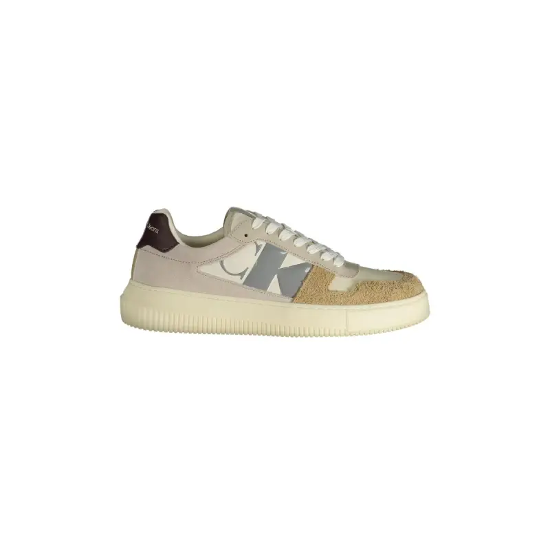 Scarpe Sneakers Uomo Beige con Dettagli a Contrasto / Beige