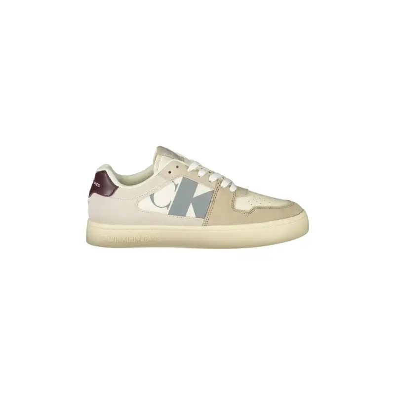 Scarpe Sneakers Uomo Beige con Dettagli Grigio e Bordeaux / Beige