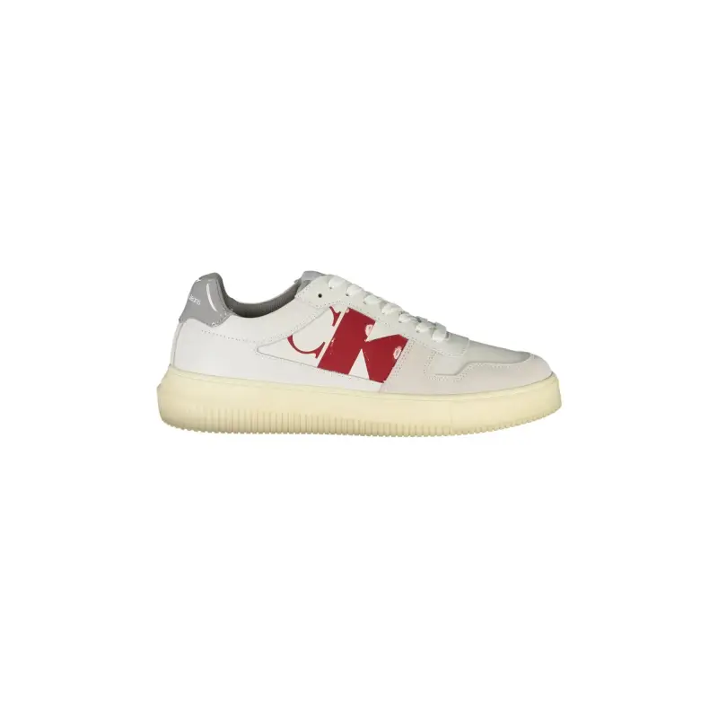 Scarpe Sneakers Uomo Bianche con Dettagli a Contrasto / Bianco