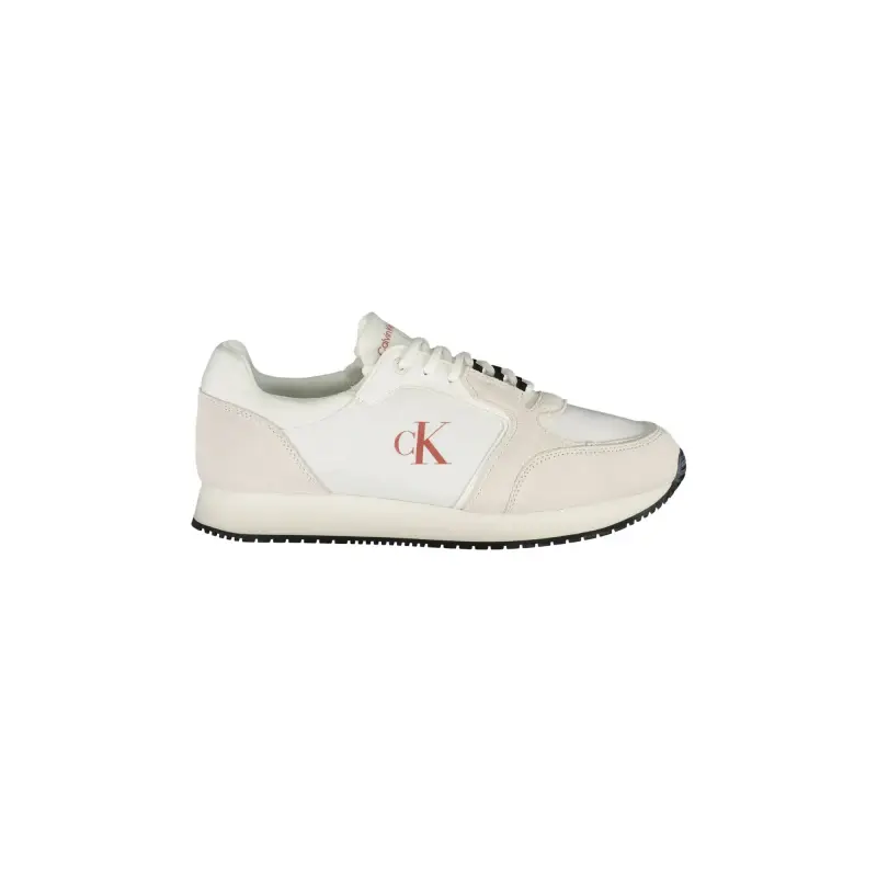 Scarpe Sneakers Uomo Bianche con Dettagli a Contrasto / Bianco