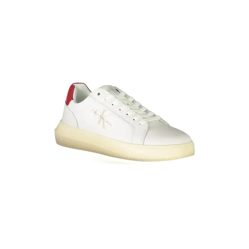 Scarpe Sneakers Uomo Bianche con Dettagli a Contrasto e Logo / Bianco miniatura 2