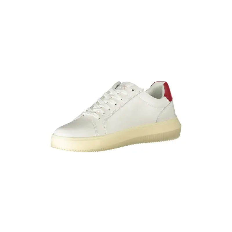 Scarpe Sneakers Uomo Bianche con Dettagli a Contrasto e Logo / Bianco miniatura 3