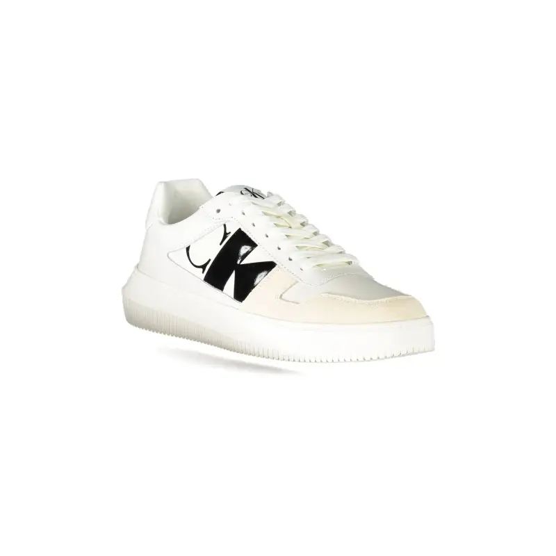 Scarpe Sneakers Uomo Bianche con Dettagli a Contrasto e Logo Stampato / Bianco miniatura 2
