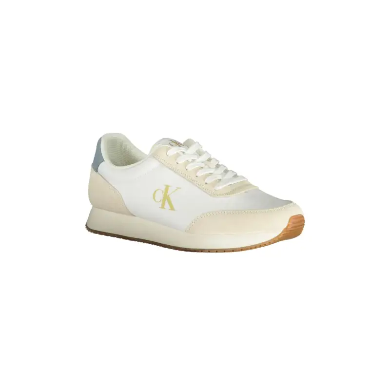 Scarpe Sneakers Uomo Bianche con Dettagli Azzurri / Bianco miniatura 2