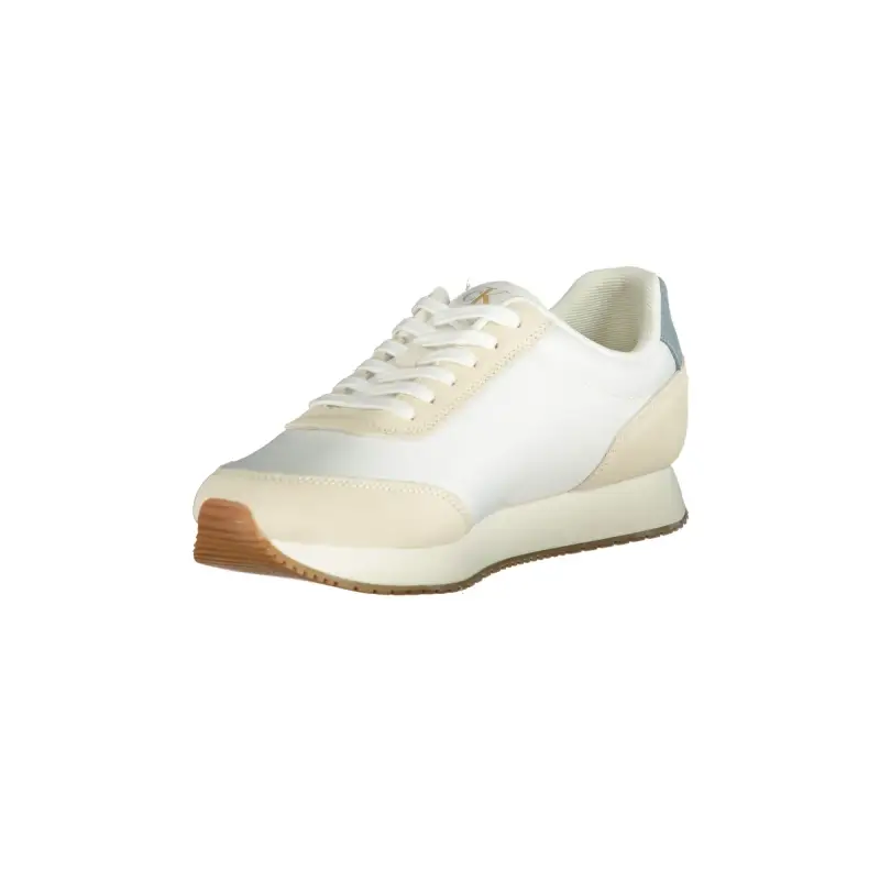 Scarpe Sneakers Uomo Bianche con Dettagli Azzurri / Bianco miniatura 3