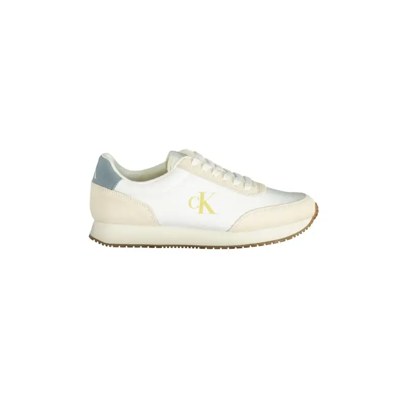 Scarpe Sneakers Uomo Bianche con Dettagli Azzurri / Bianco
