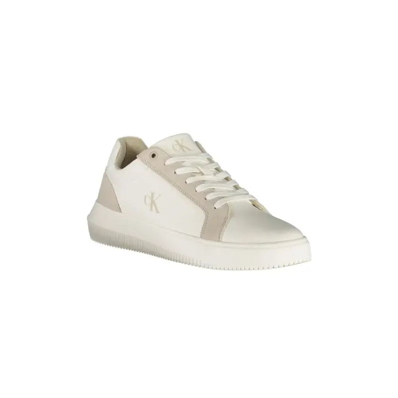 Scarpe Sneakers Uomo Bianche con Dettagli Grigi e Plantare Removibile / Bianco miniatura 2