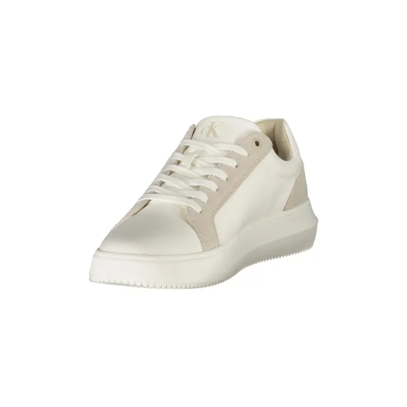 Scarpe Sneakers Uomo Bianche con Dettagli Grigi e Plantare Removibile / Bianco miniatura 3