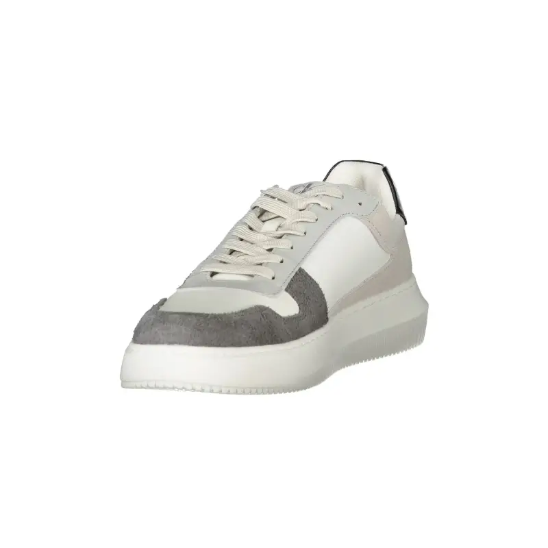 Scarpe Sneakers Uomo Bianche con Dettagli Grigio Verde e Nero / Bianco miniatura 3