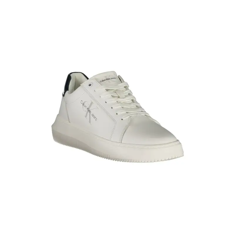 Scarpe Sneakers Uomo Bianche con Dettagli Neri e Plantare Removibile / Bianco miniatura 2