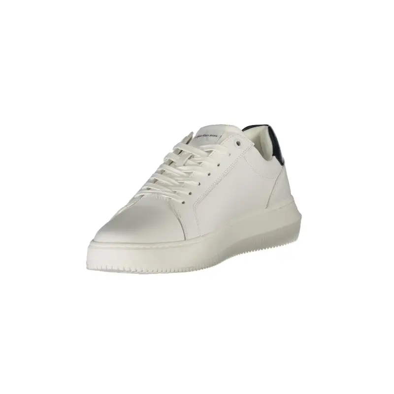 Scarpe Sneakers Uomo Bianche con Dettagli Neri e Plantare Removibile / Bianco miniatura 3