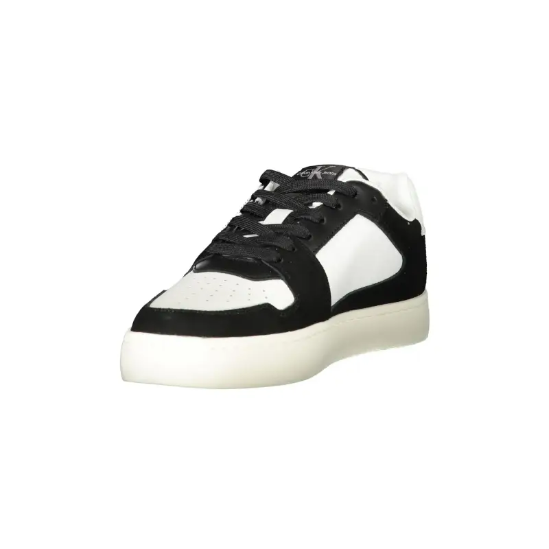 Scarpe Sneakers Uomo Bianche con Dettagli Neri e Plantare Removibile / Bianco miniatura 3