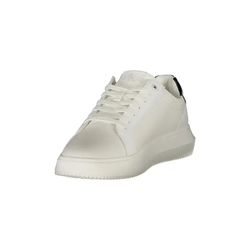 Scarpe Sneakers Uomo Bianche con Dettagli Neri e Plantare Removibile / Bianco miniatura 3