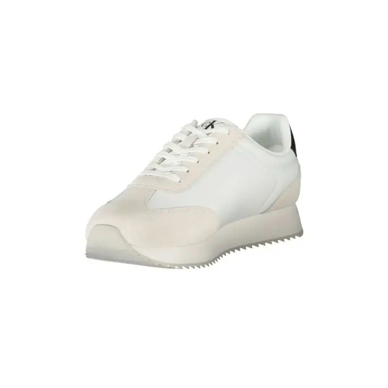 Scarpe Sneakers Uomo Bianche con Dettagli Neri e Plantare Removibile / Bianco miniatura 3