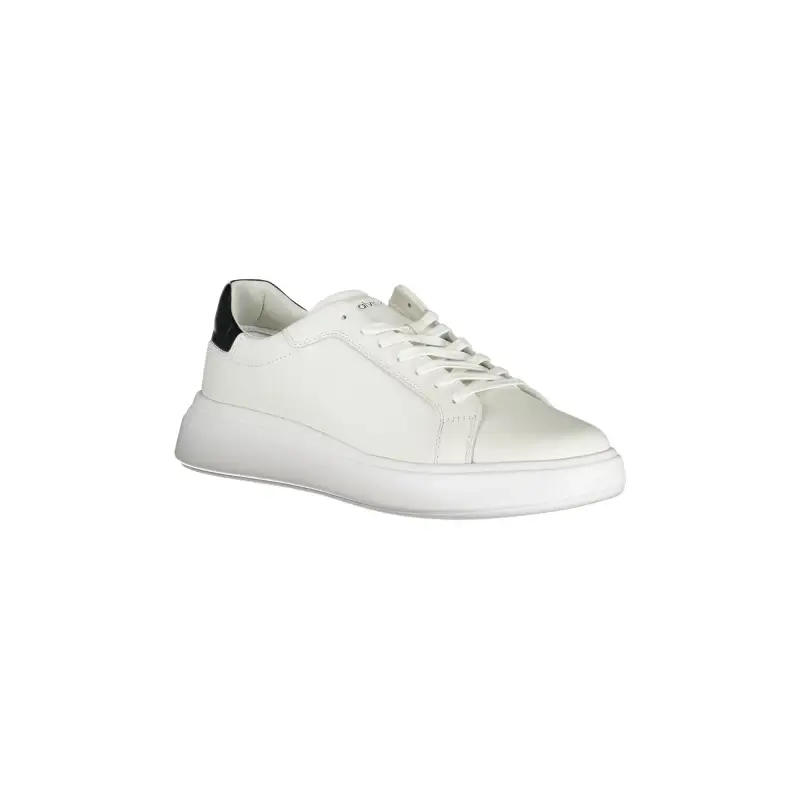 Scarpe Sneakers Uomo Bianche con Lacci e Logo / Bianco miniatura 2