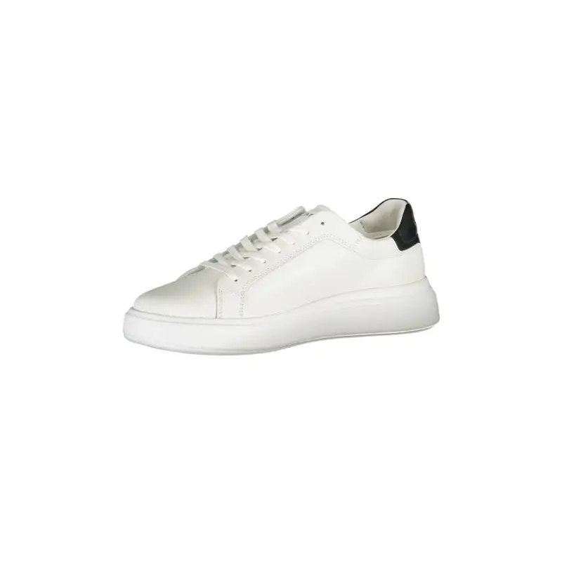 Scarpe Sneakers Uomo Bianche con Lacci e Logo / Bianco miniatura 3