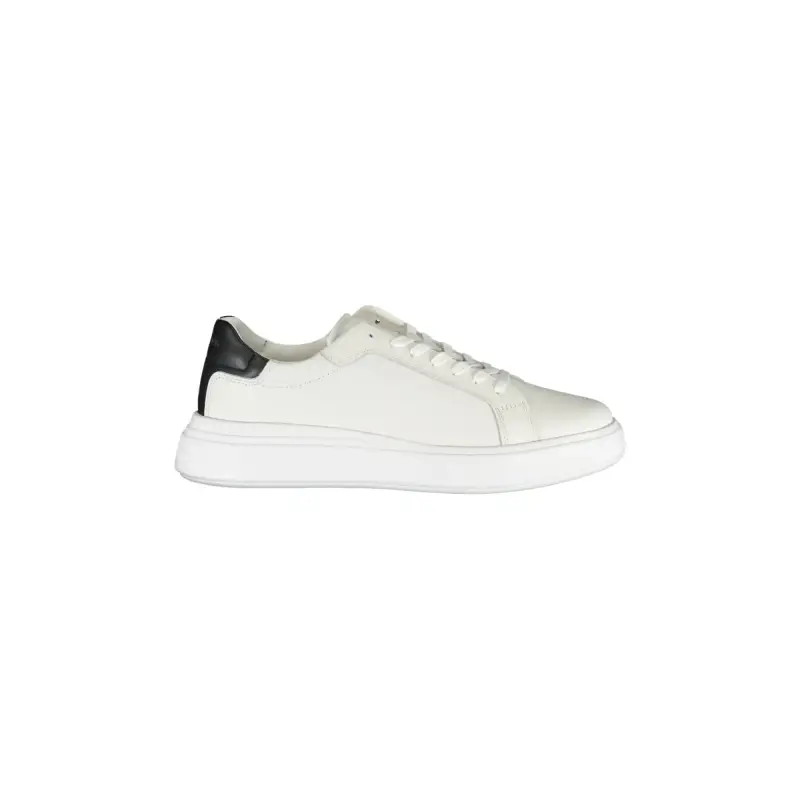 Scarpe Sneakers Uomo Bianche con Lacci e Logo / Bianco