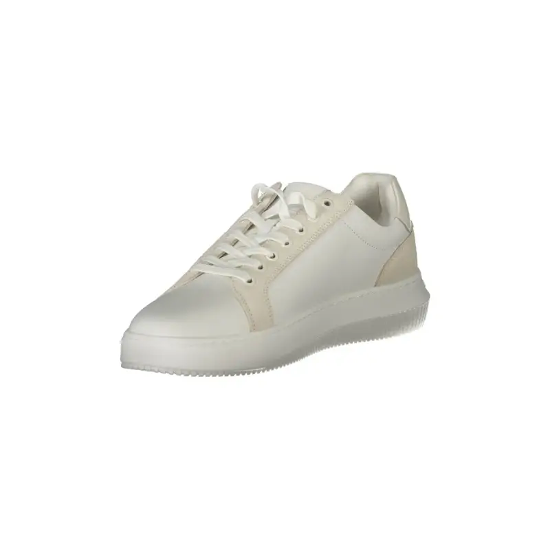 Scarpe Sneakers Uomo Bianche con Stampa e Dettagli a Contrasto / Bianco miniatura 3
