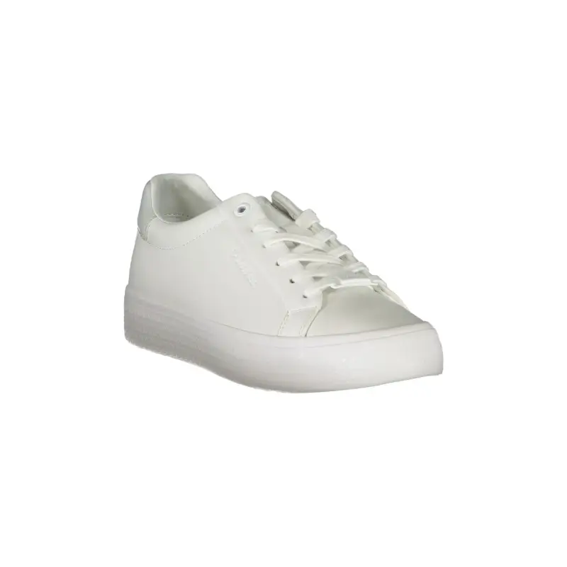 Scarpe Sportive Donna Bianche in Pelle con Lacci / Bianco miniatura 2