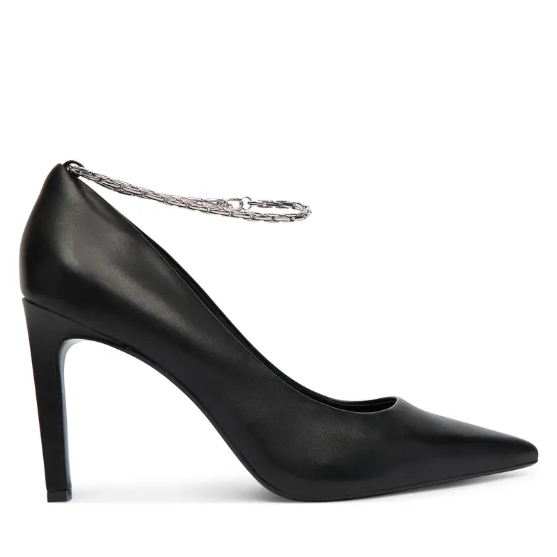 Scarpe stiletto Calvin Klein Ess Stiletto Hdw Chain Lth 90 HW0HW02718 Nero