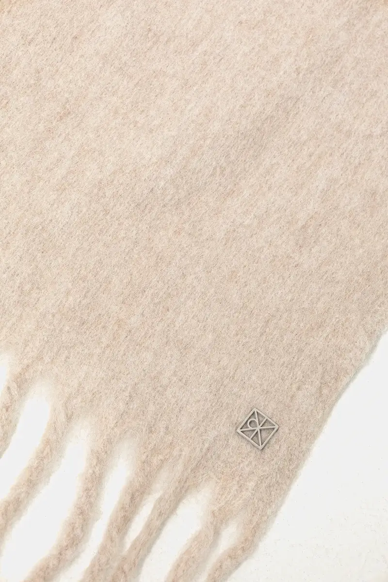 scialle con lana colore beige LV04D8069G miniatura 3