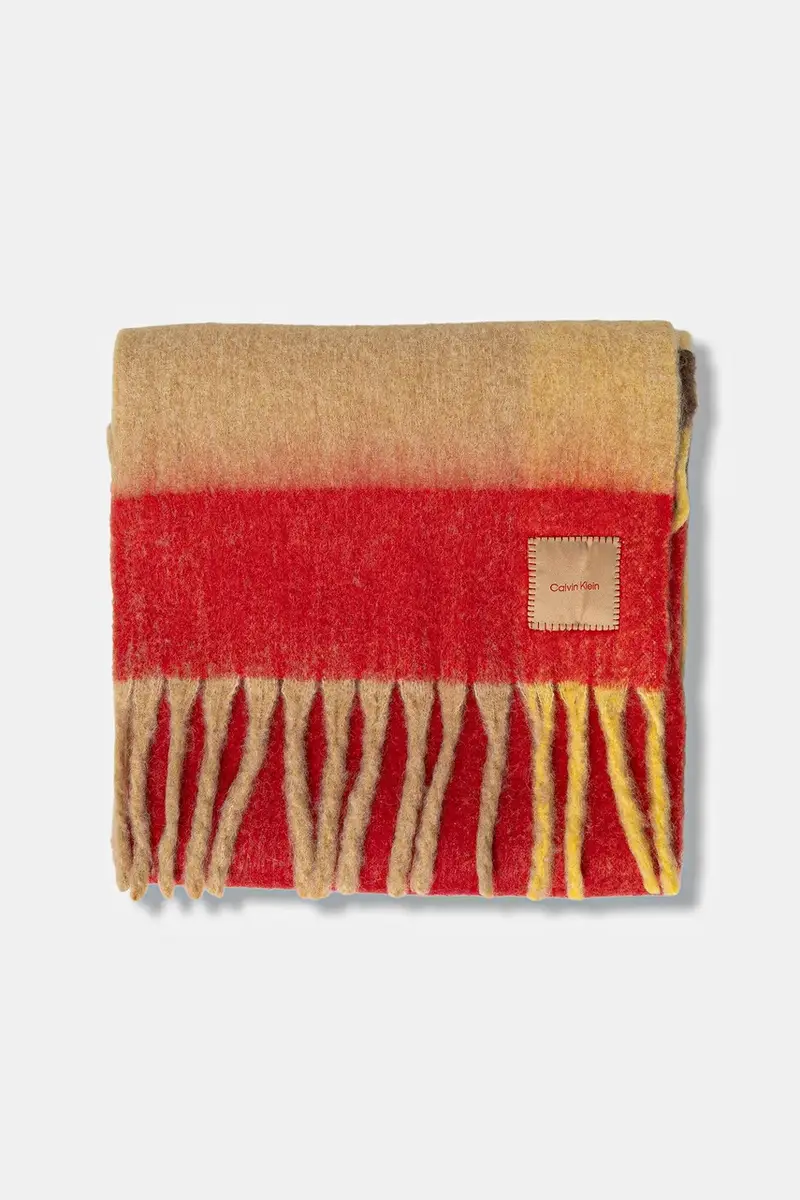 scialle con lana colore rosso LV04D8070G miniatura 2