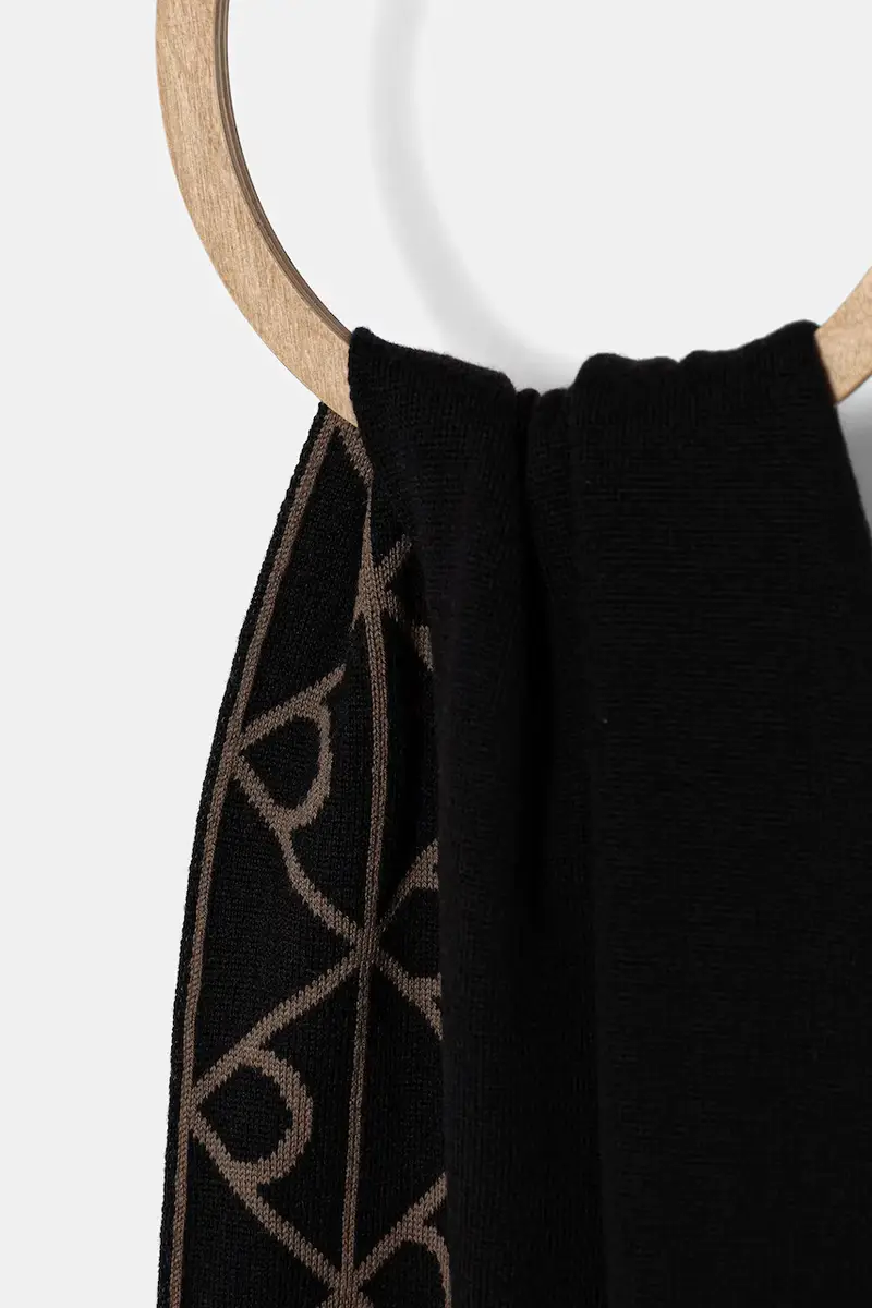 scialle reversibile con lana colore nero LV04D8059G miniatura 2