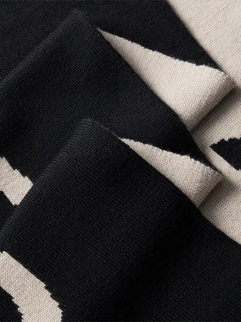 Sciarpa beige chiaro / nero miniatura 2