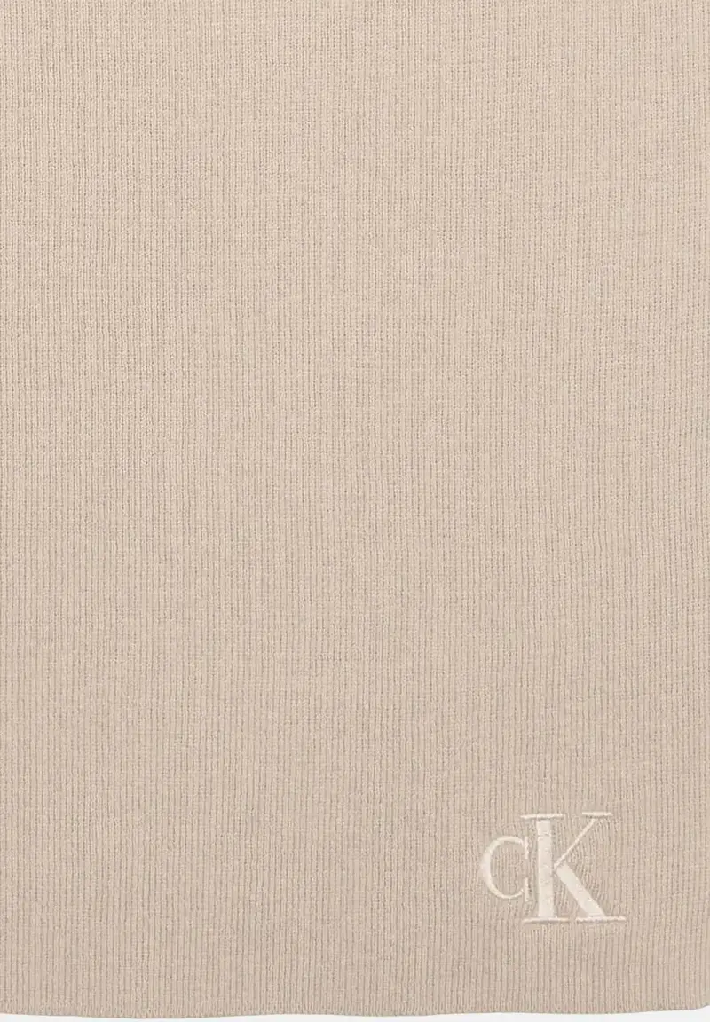 Sciarpa beige per uomo e donna con logo miniatura 2