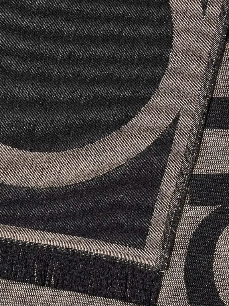 Sciarpa beige scuro / nero miniatura 3