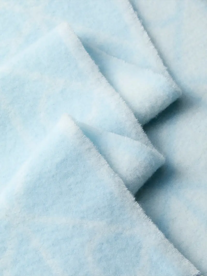 Sciarpa blu pastello / bianco naturale miniatura 2