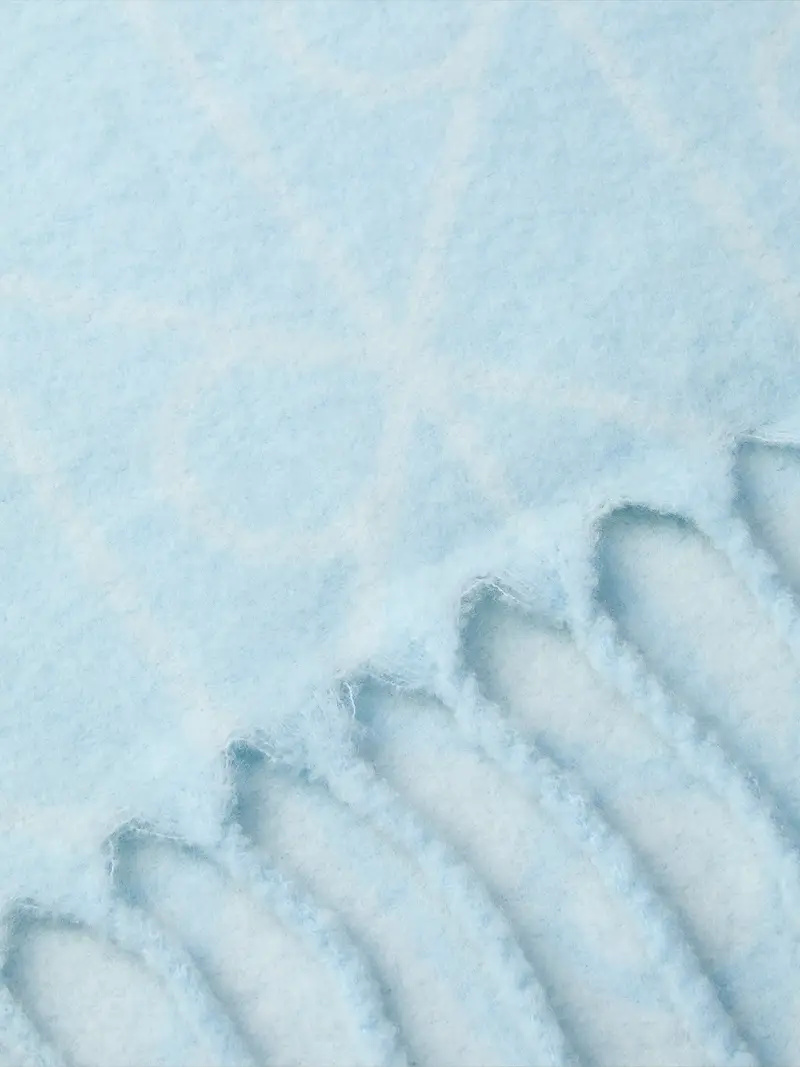 Sciarpa blu pastello / bianco naturale miniatura 3