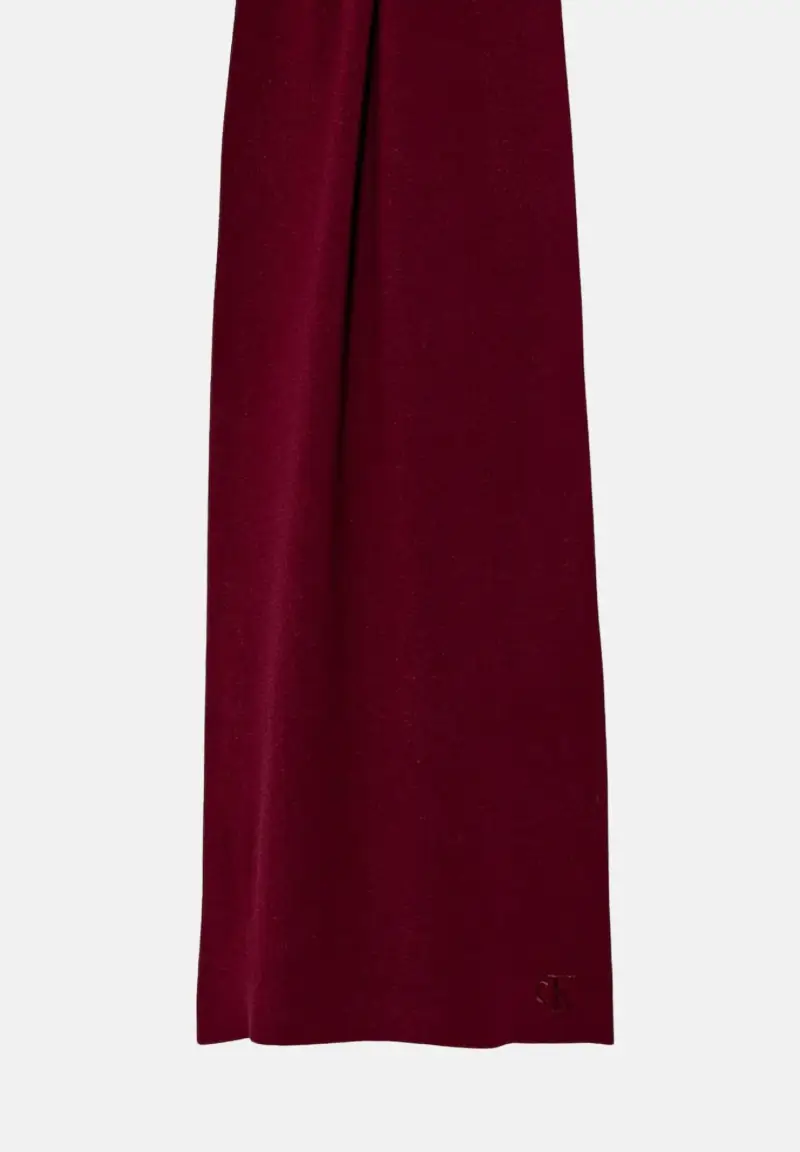 Sciarpa bordeaux per uomo e donna con logo miniatura 2