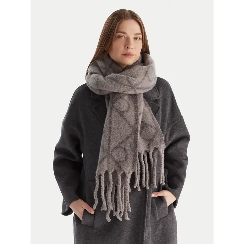 Sciarpa Calvin Klein Emblem Aop Brushed LV04D8072G Grigio