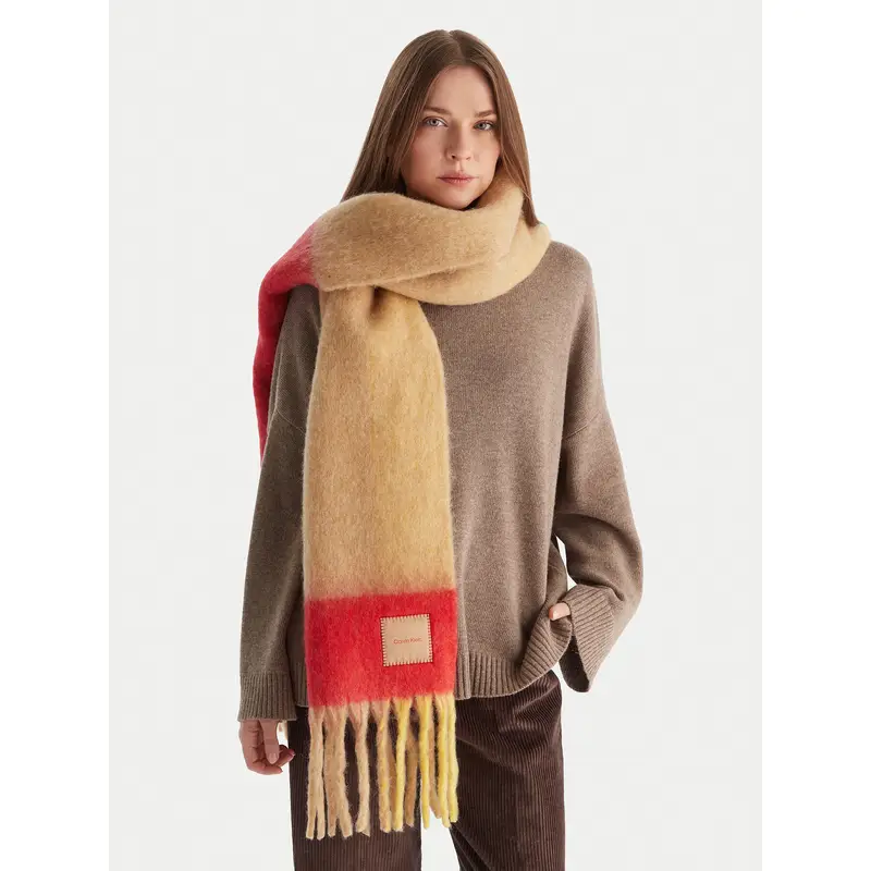 Sciarpa Calvin Klein Patch Brushed LV04D8070G Beige