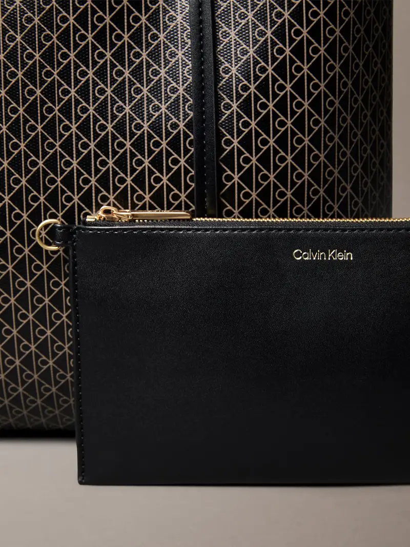 Calvin Klein Shopper  beige / nero miniatura 3