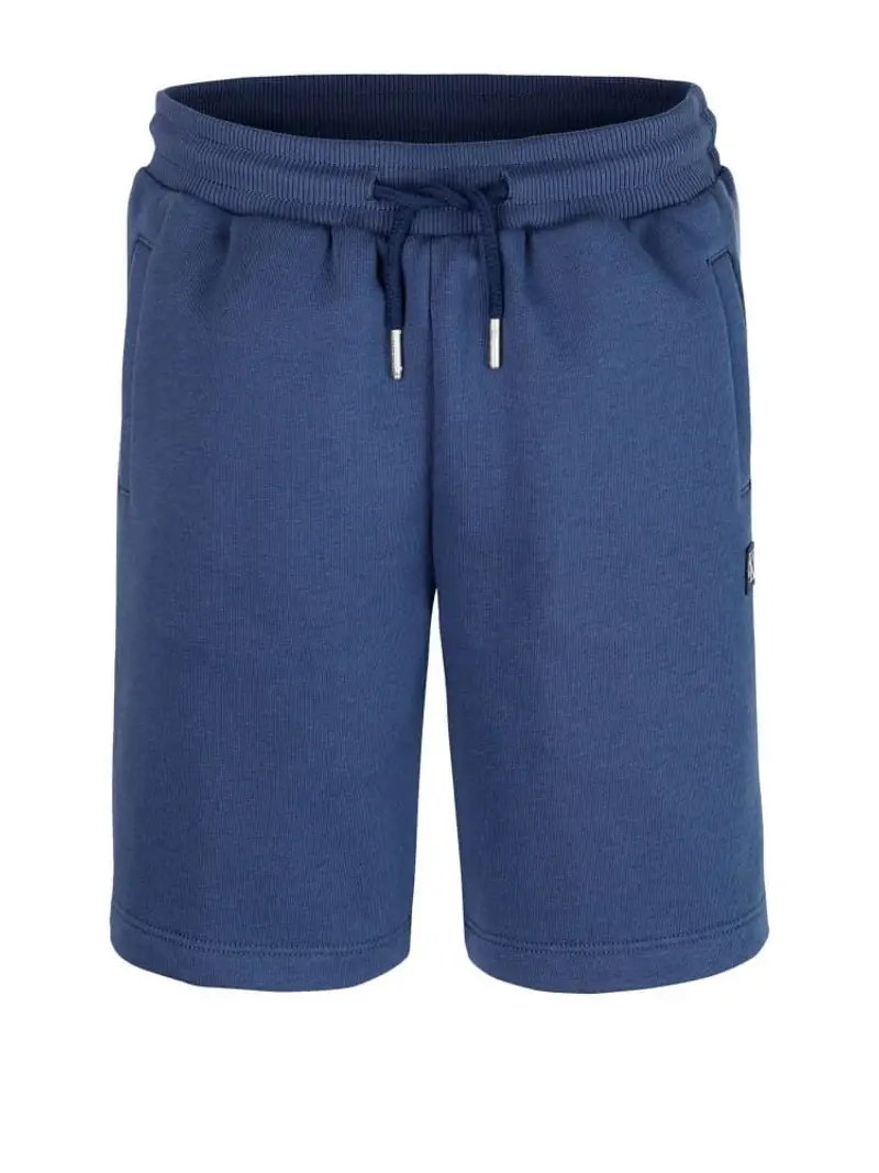 Calvin Klein shorts blu bambino unisex in cotone mini logo sul fondo