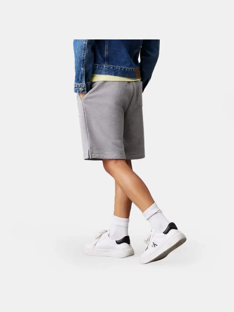 Calvin Klein shorts grigio bambino unisex in cotone mini logo sul fondo miniatura 2