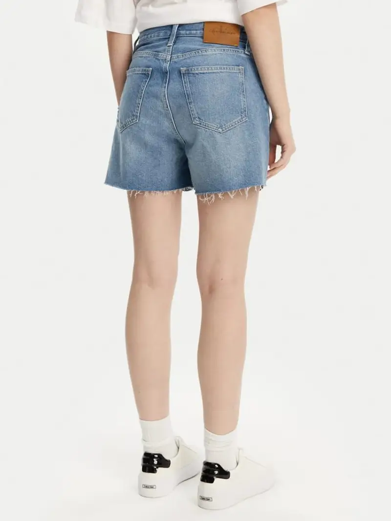 Calvin Klein shorts in denim donna in cotone patch logo sul retro miniatura 2