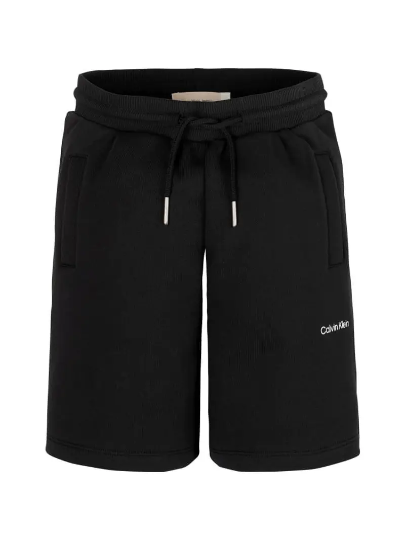 Calvin Klein shorts nero bambino in cotone in cotone mini logo sul lato
