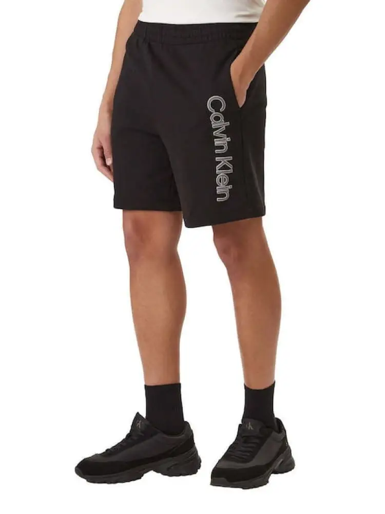 shorts nero uomo logo lettering