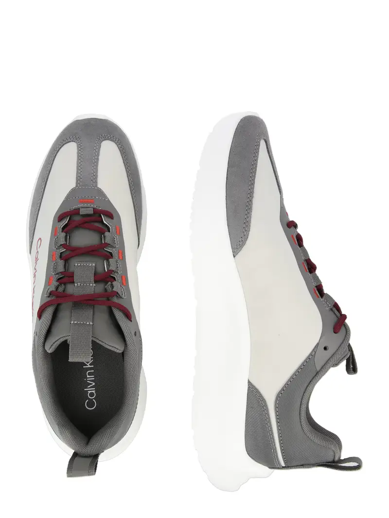 Sneaker bassa grigio / rosso / bianco miniatura 2